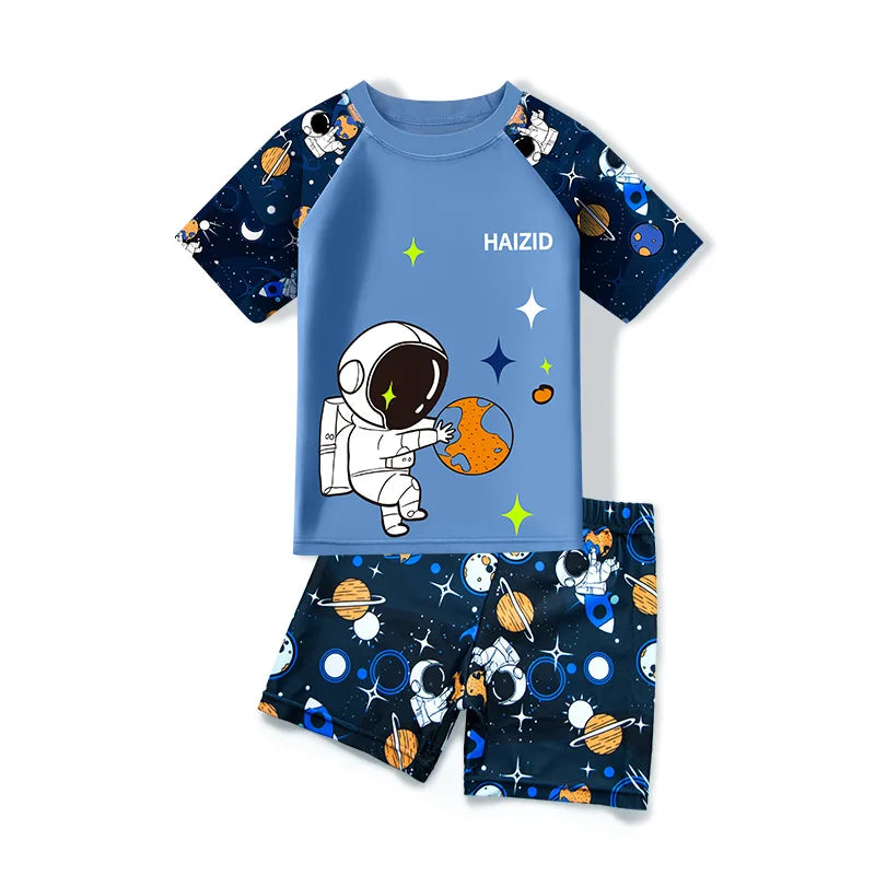 Swimming Costume Three-Piece Set Of Cute Cartoon Boys