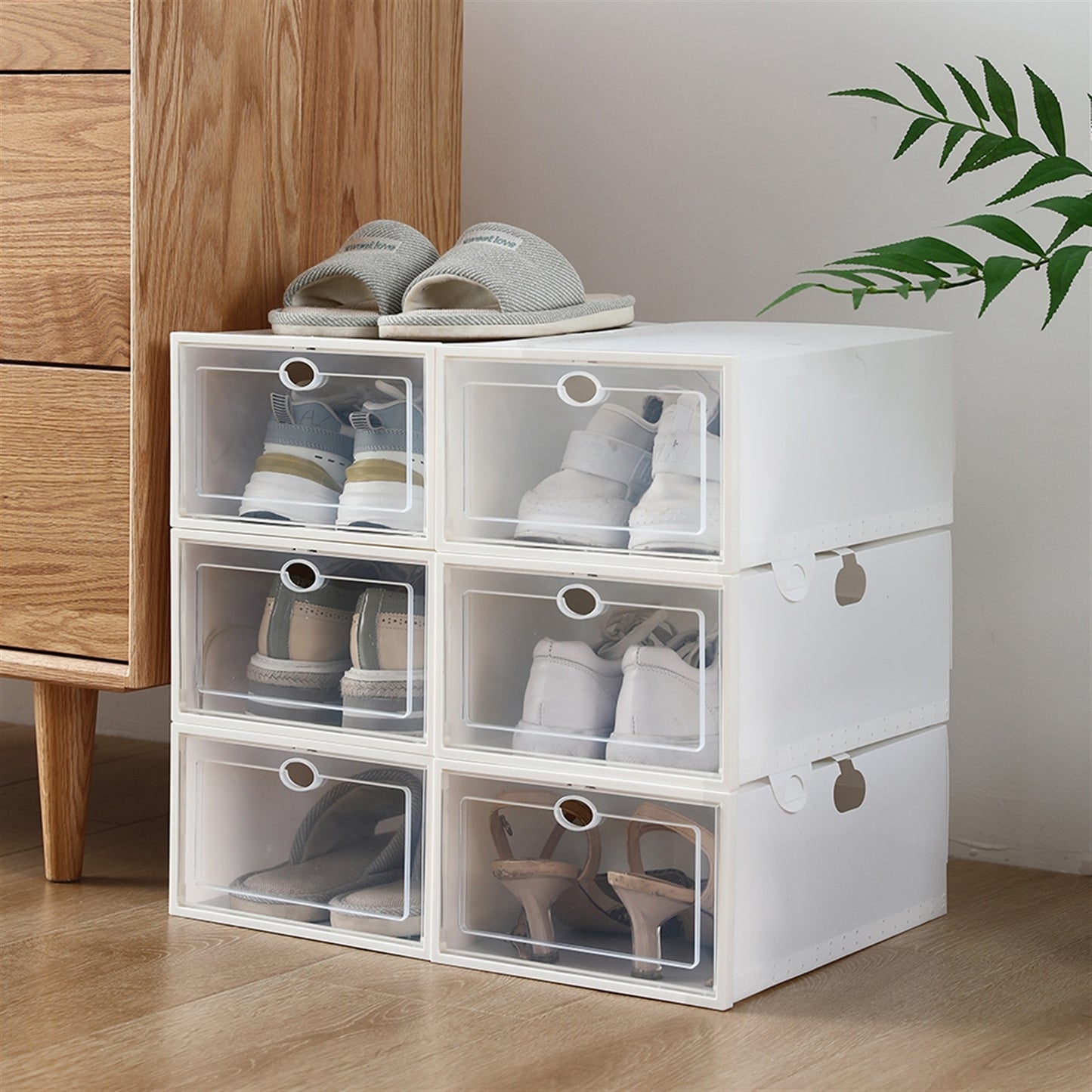 Shoe Rack Storage Bins Drawers Transparent Plastic Shoe Box