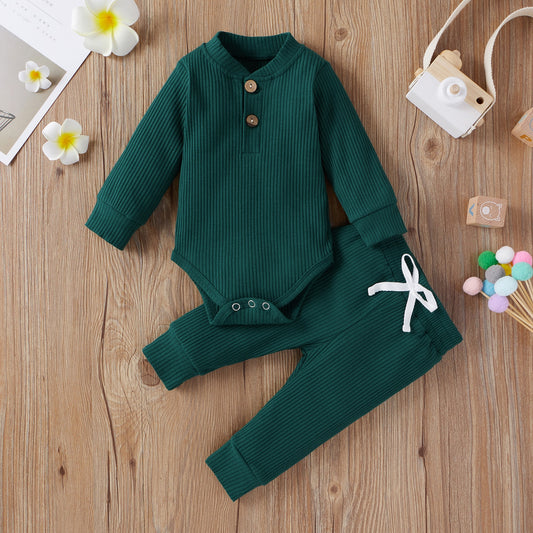 Newborn Winter Baby Girl Long Sleeve Romper Pants Sets