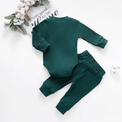 Newborn Winter Baby Girl Long Sleeve Romper Pants Sets