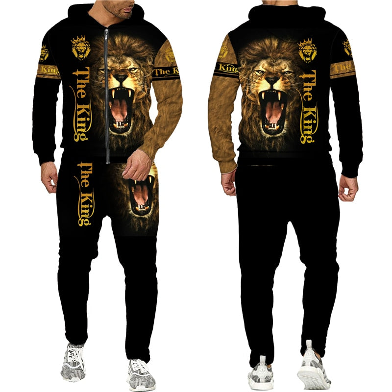 The Lion King 3d Print Men Zipper Hoodie