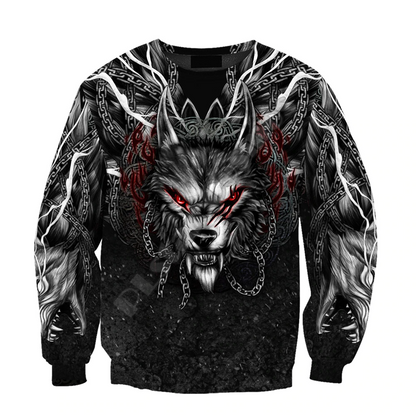 Wolf Tattoo 3D Printing Autumn Fashion Mens Hoodie Unisex Hooded sweatshirt Streetwear Jacket Tracksuit