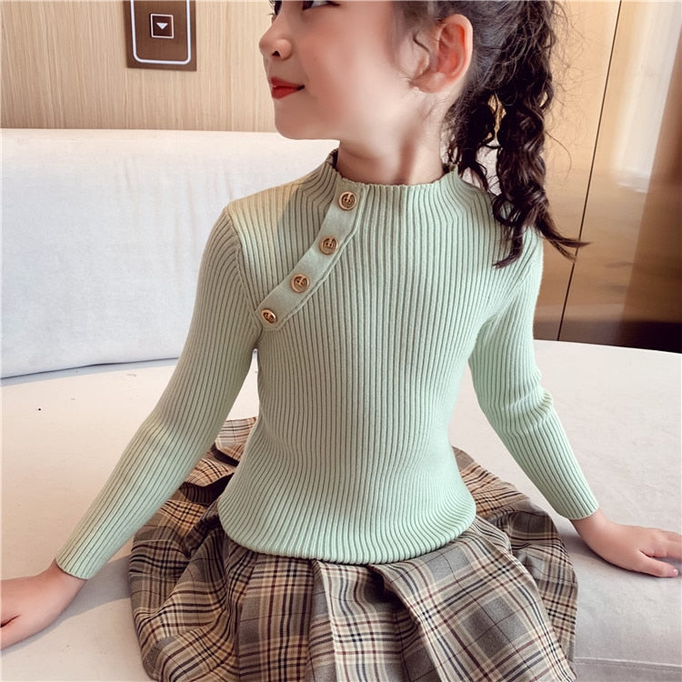 Girls Sweaters Knit Pullover Tops Turtlrneck