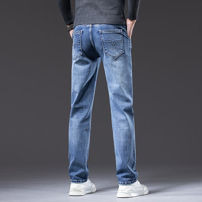 Men Smoky Gray Regular Fit Stretch Denim Jeans