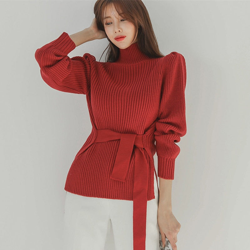 Knitted Turtleneck Sweater for Women