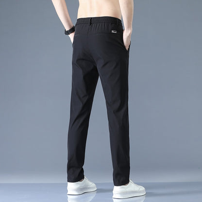 Thin Green Solid Color with Pocket Slim fit Pants