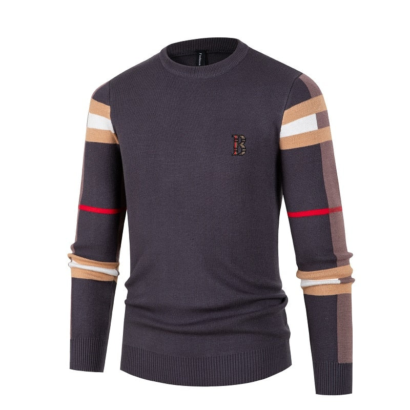 High End Casual Strip Knitwear for Men