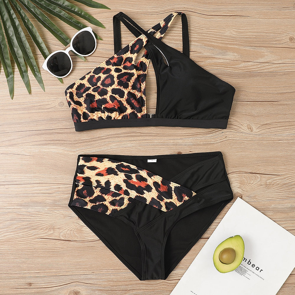 Monokini Print Swimwear Bikini Set