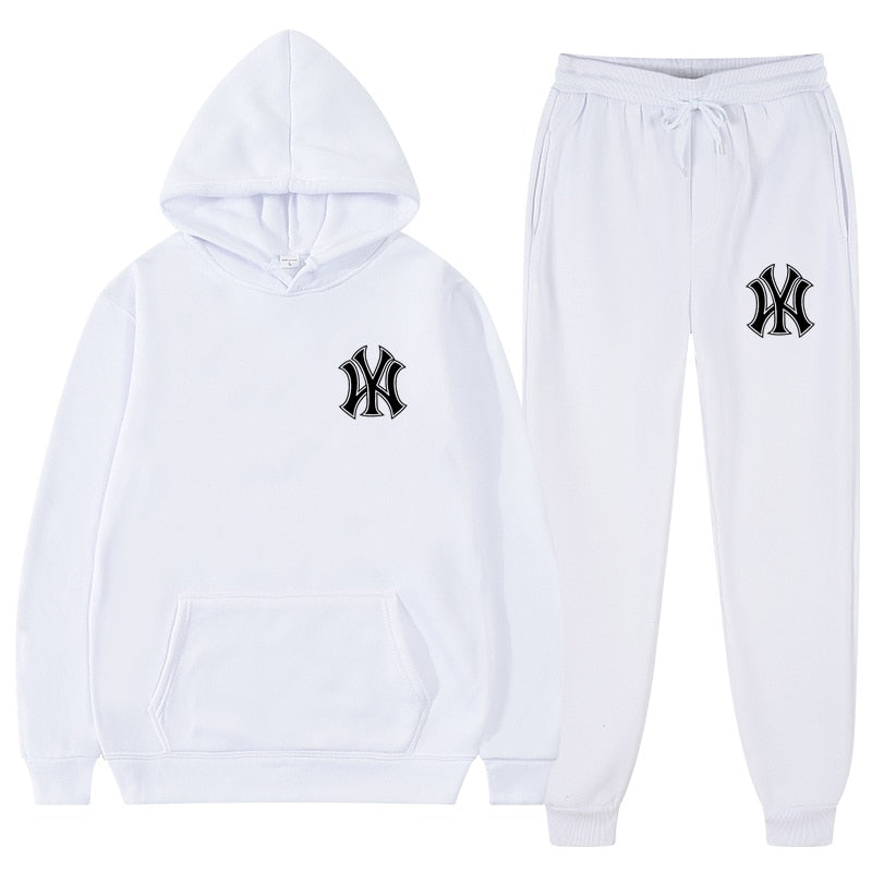 High quality 2pcs warm long sleeve hoodie jogger set for men and women