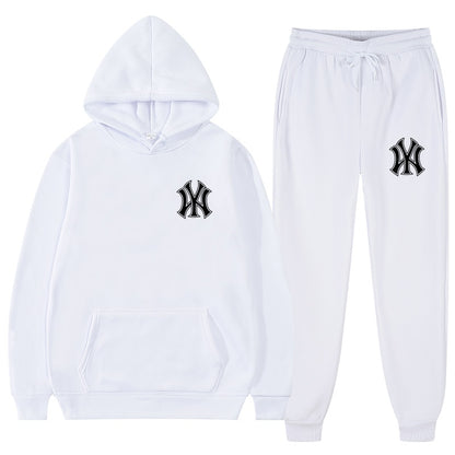 High quality 2pcs warm long sleeve hoodie jogger set for men and women