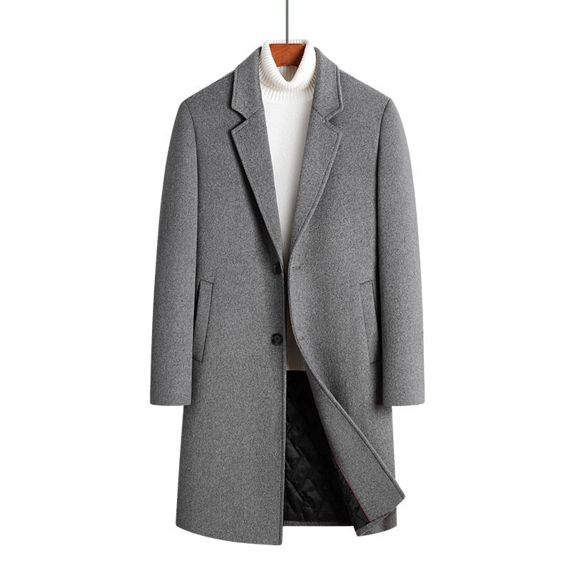 Wool Blends England Style Winter Wool Coat for Men