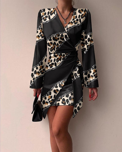 Leopard Print Spring Dress for Women