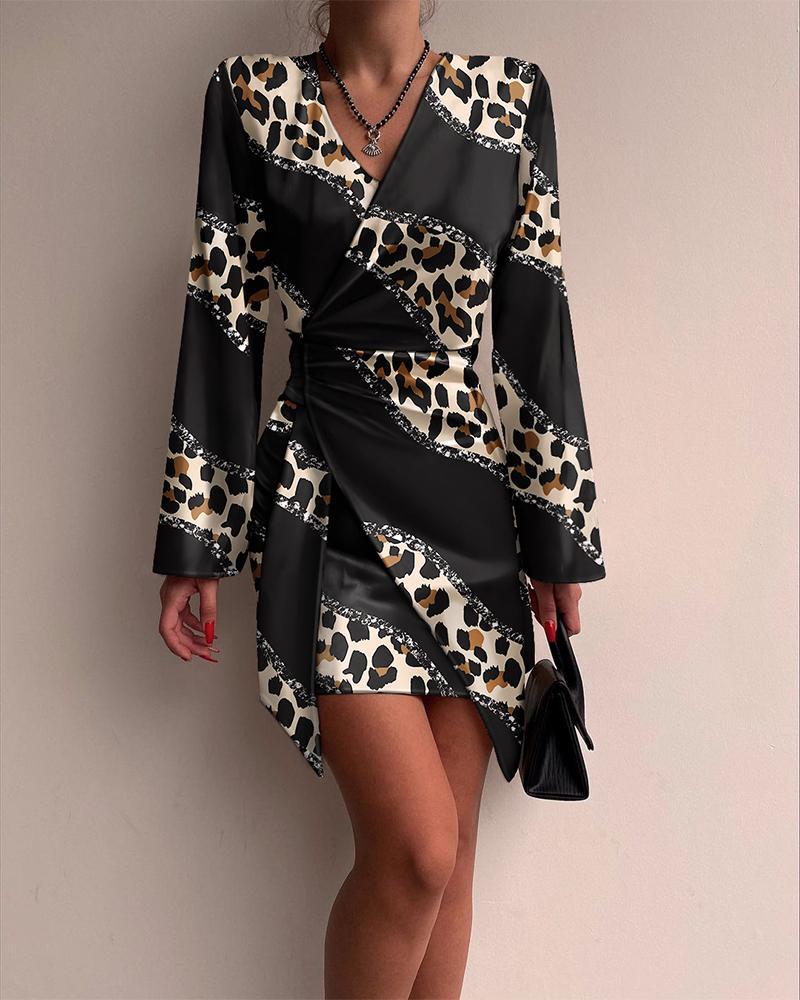 Leopard Print Spring Dress for Women