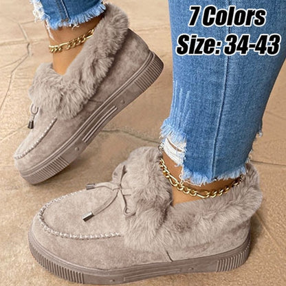 Winter Boots Warm Plush Velvet Ankle Snow Boots Shoes For Women