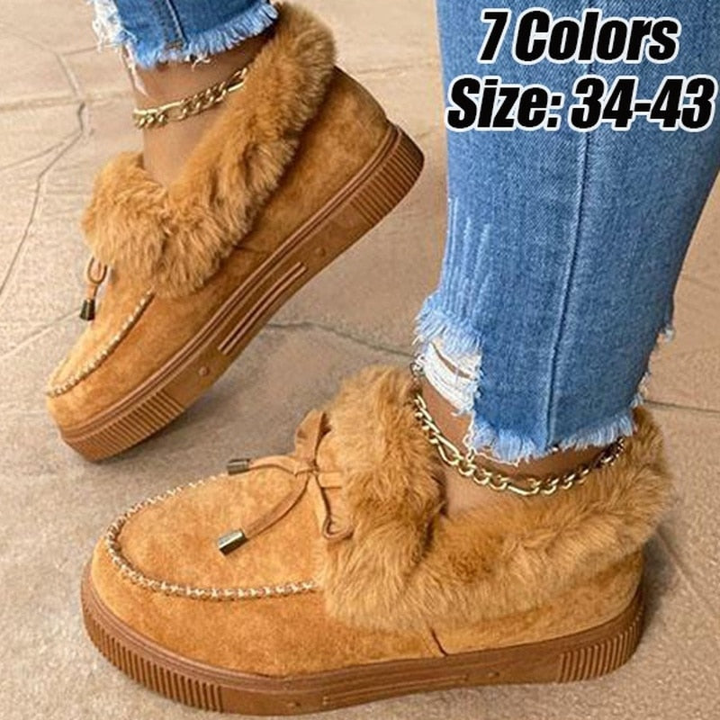 Winter Boots Warm Plush Velvet Ankle Snow Boots Shoes For Women