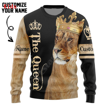 Lion Queen Customize Your Name 3D Printed hoodies child baby boy girl clothing