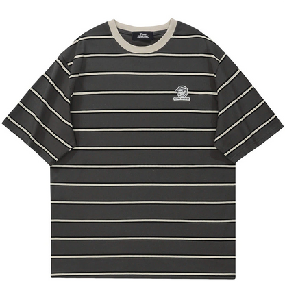 Hip Hop Streetwear Vintage Retro Striped T Shirt