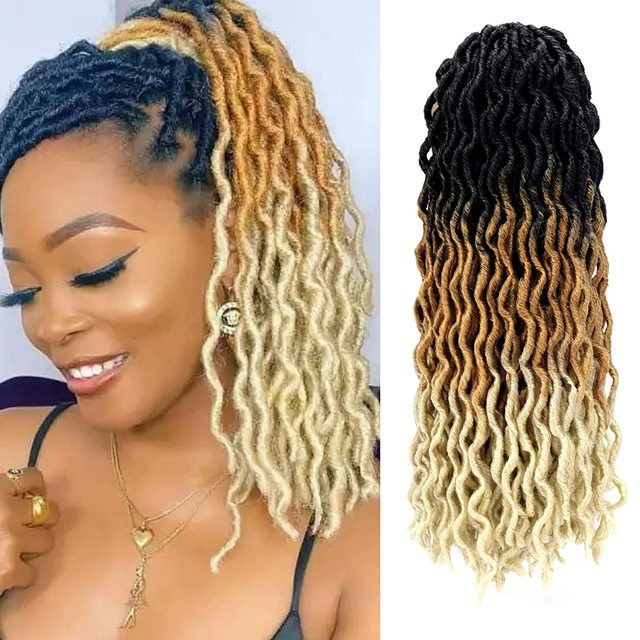 5packs/lot 18inch Braids Dreadlocks 3 Tone Curly Wavy Twist Extensions