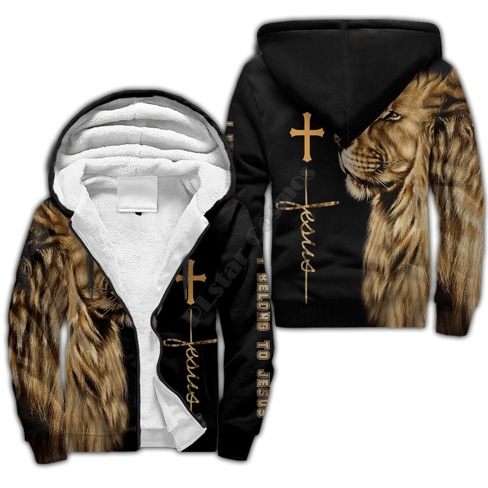 Lion Queen 3d Printed Fleece Zipper Hoodies Men Women