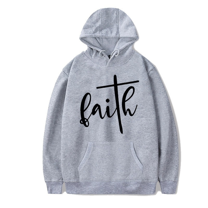 Women Harajuku Faith Letters Print Designer Sweatshirts