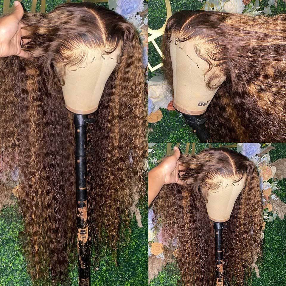 Highlight Ombre 13x4 Lace Front Wig – Curly Human Hair