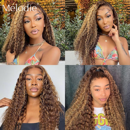 Highlight Ombre 13x4 Lace Front Wig – Curly Human Hair