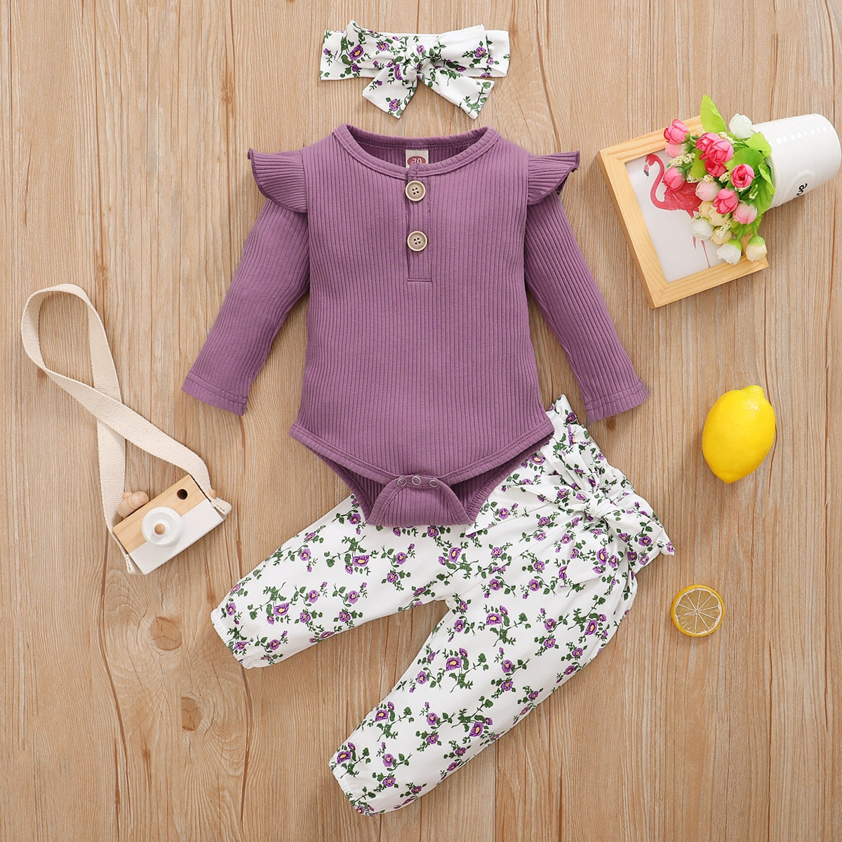 3pcs Baby Girl Clothes Set