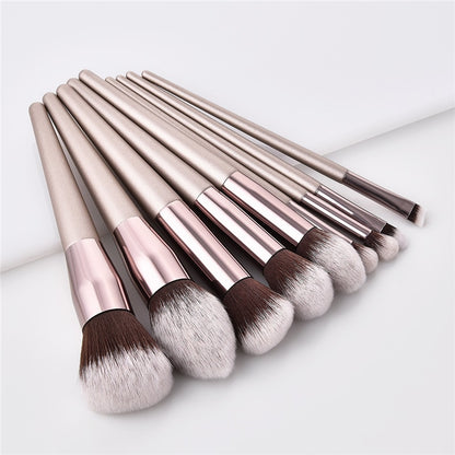 Champagne Makeup Brushes Set For Cosmetic