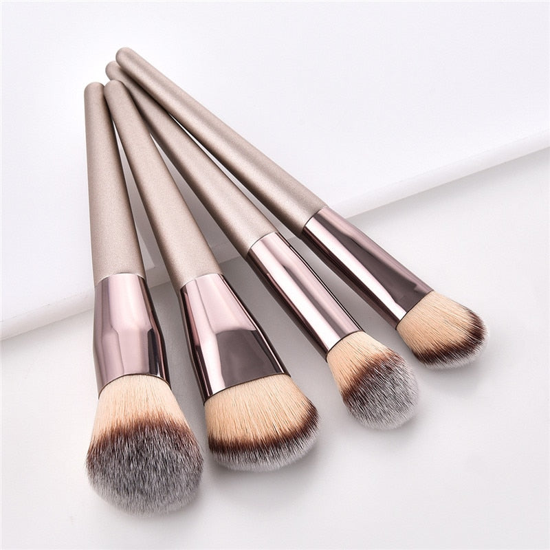 Champagne Makeup Brushes Set For Cosmetic