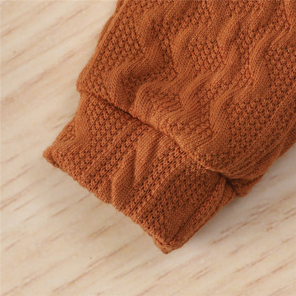 Knitted Warm 2pcs Suit Toddler Girl Boy Long Sleeve Romper