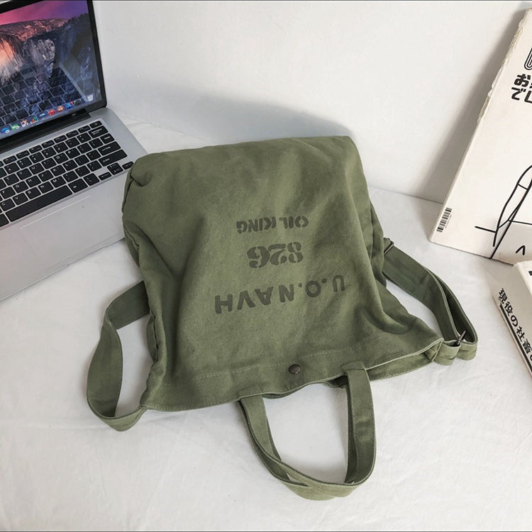 Female Big Capacity Canvas Fabric Crossbody