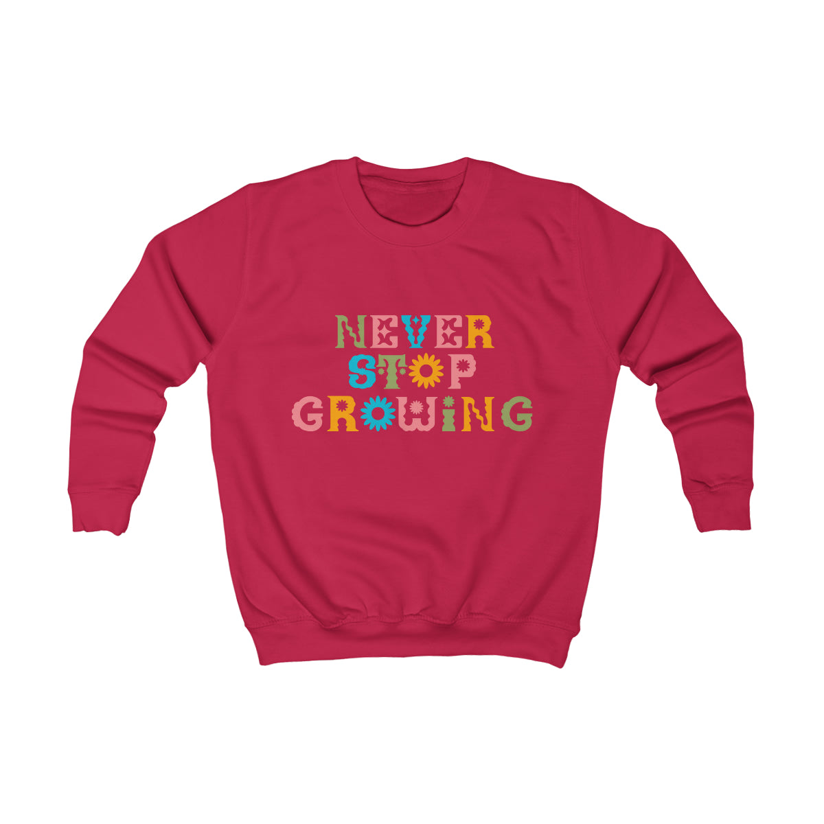 Never Stop Growing Kids Sweatshirt by Azah Shopping