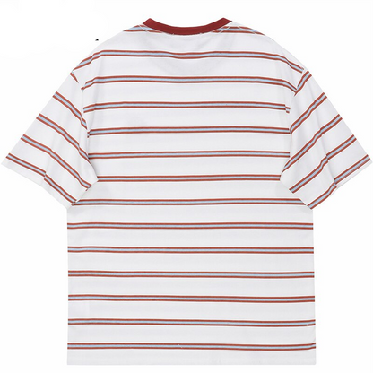 Hip Hop Streetwear Vintage Retro Striped T Shirt