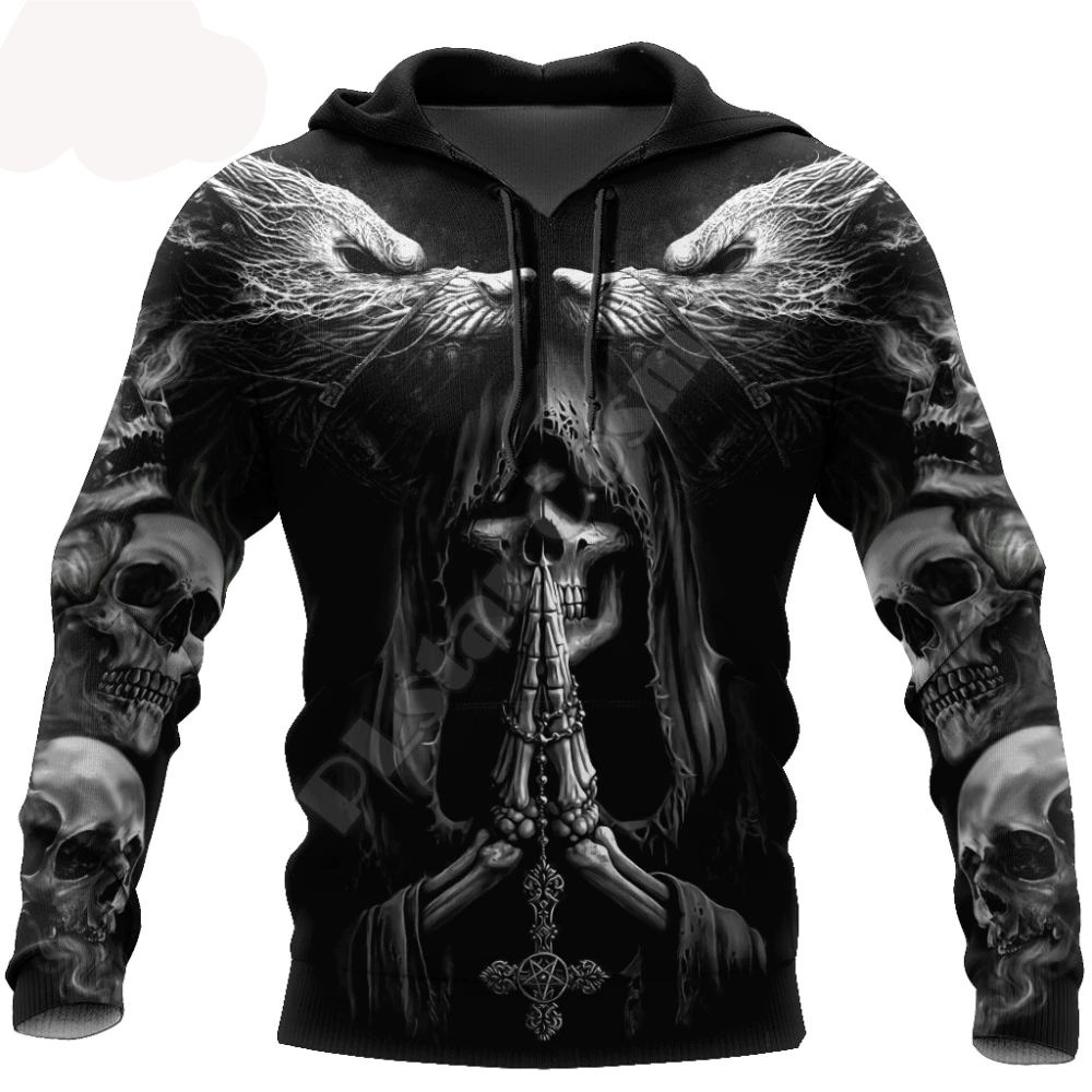 Skull Tattoo 3D All Over Printed Mens Sweatshirt Unisex Zip Pullover Casual Hoodies