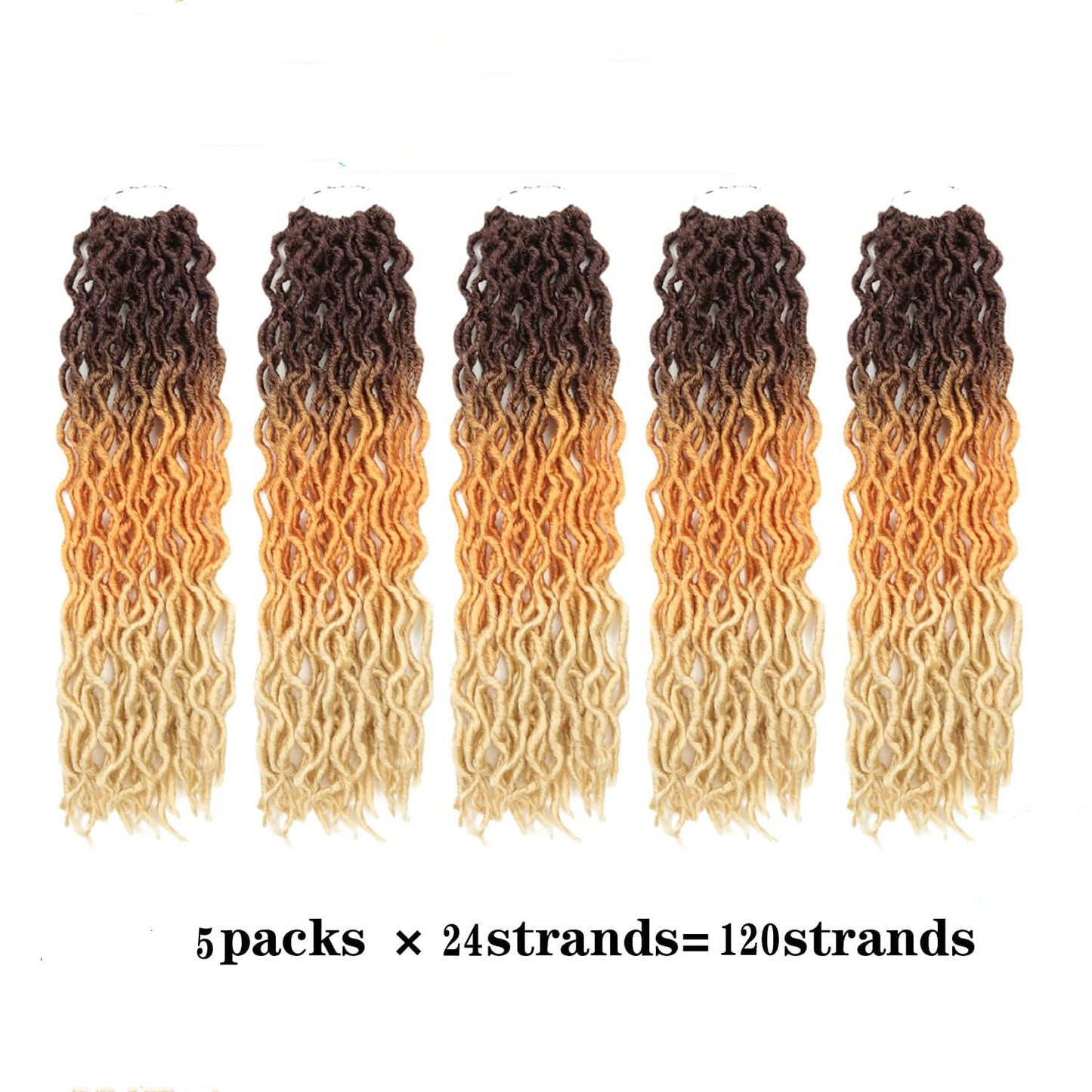 5packs/lot 18inch Braids Dreadlocks 3 Tone Curly Wavy Twist Extensions