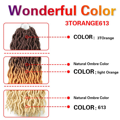 5packs/lot 18inch Braids Dreadlocks 3 Tone Curly Wavy Twist Extensions