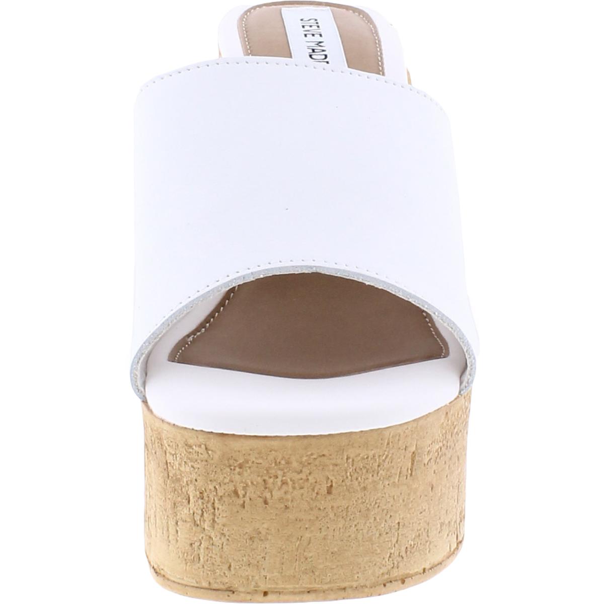 Womens Leather Slip On Platform Sandal