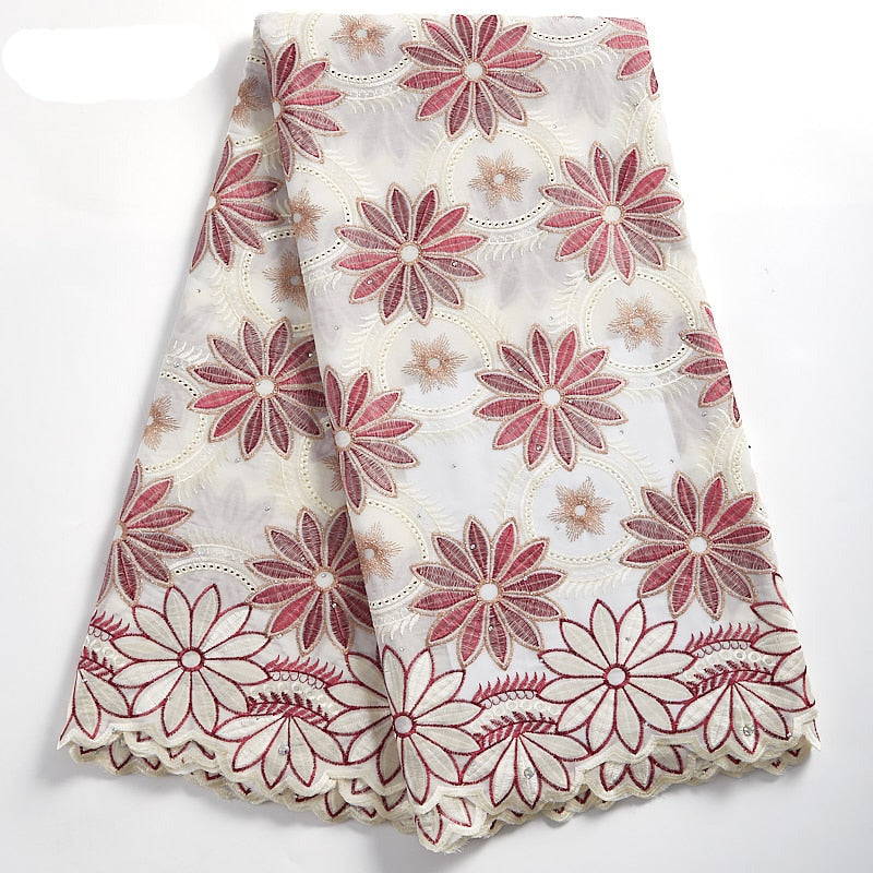 High Quality Ankara Cotton Lace Fabric White - Azahshopping