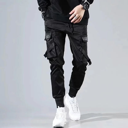 Ribbons Harem Joggers Men Cargo Pants