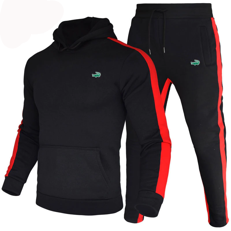 Hoodie Sweatshirt+pants Pullover Hood Sportwear Suit 2 Pieces Sets - Men