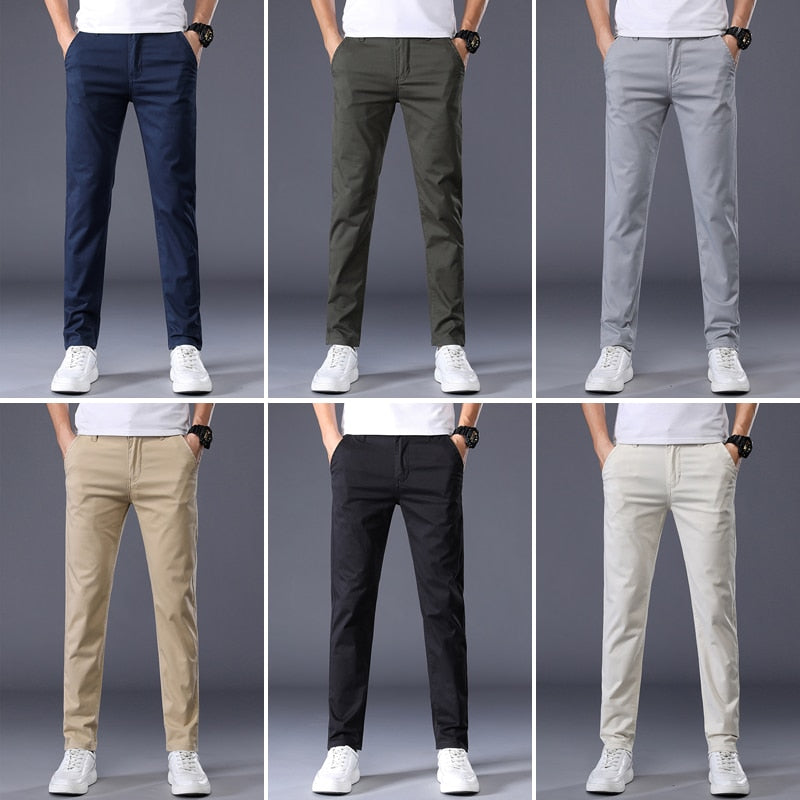 Stretch Cotton Slim Pants for Men