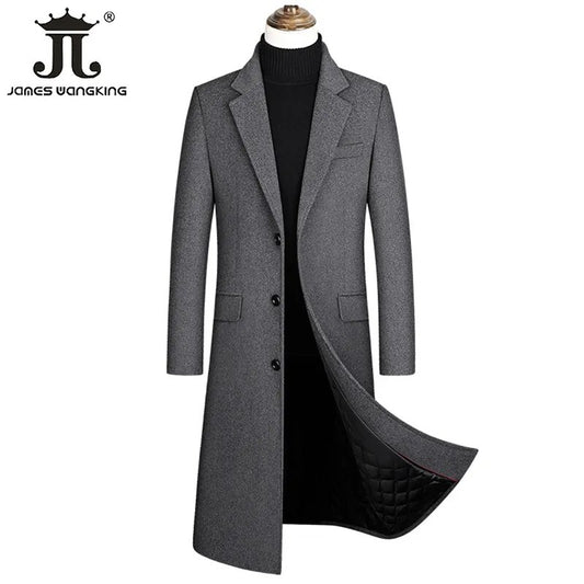 Extra Long Male Wool Trench Coat
