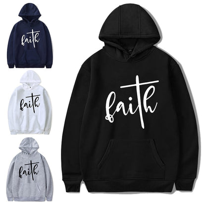 Women Harajuku Faith Letters Print Designer Sweatshirts