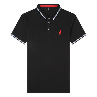 Mens Polo Shirts With Short Sleeve Turn Down Collar