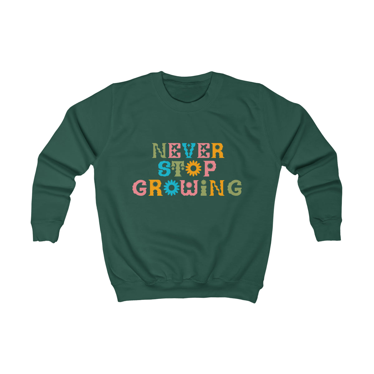 Never Stop Growing Kids Sweatshirt by Azah Shopping