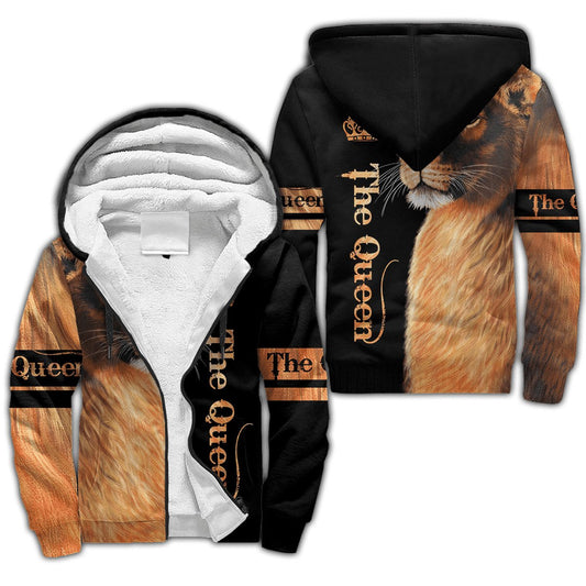 Lion Queen 3d Printed Fleece Zipper Hoodies Men Women Sweatshirts