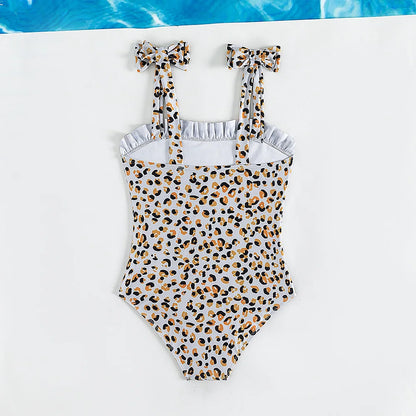 Fashion Print Leopard Teen Girls Swimsuit