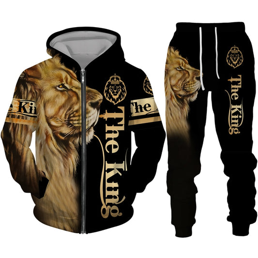 The Lion King 3d Print Men Zipper Hoodie