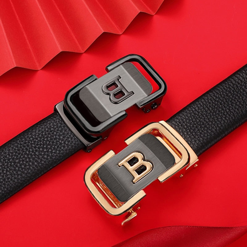 Leather Letter Automatic Buckle Belt |