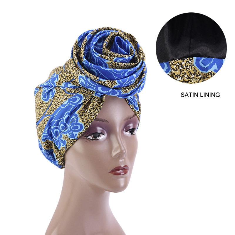 African Print Stretch Bandana Head Wrap